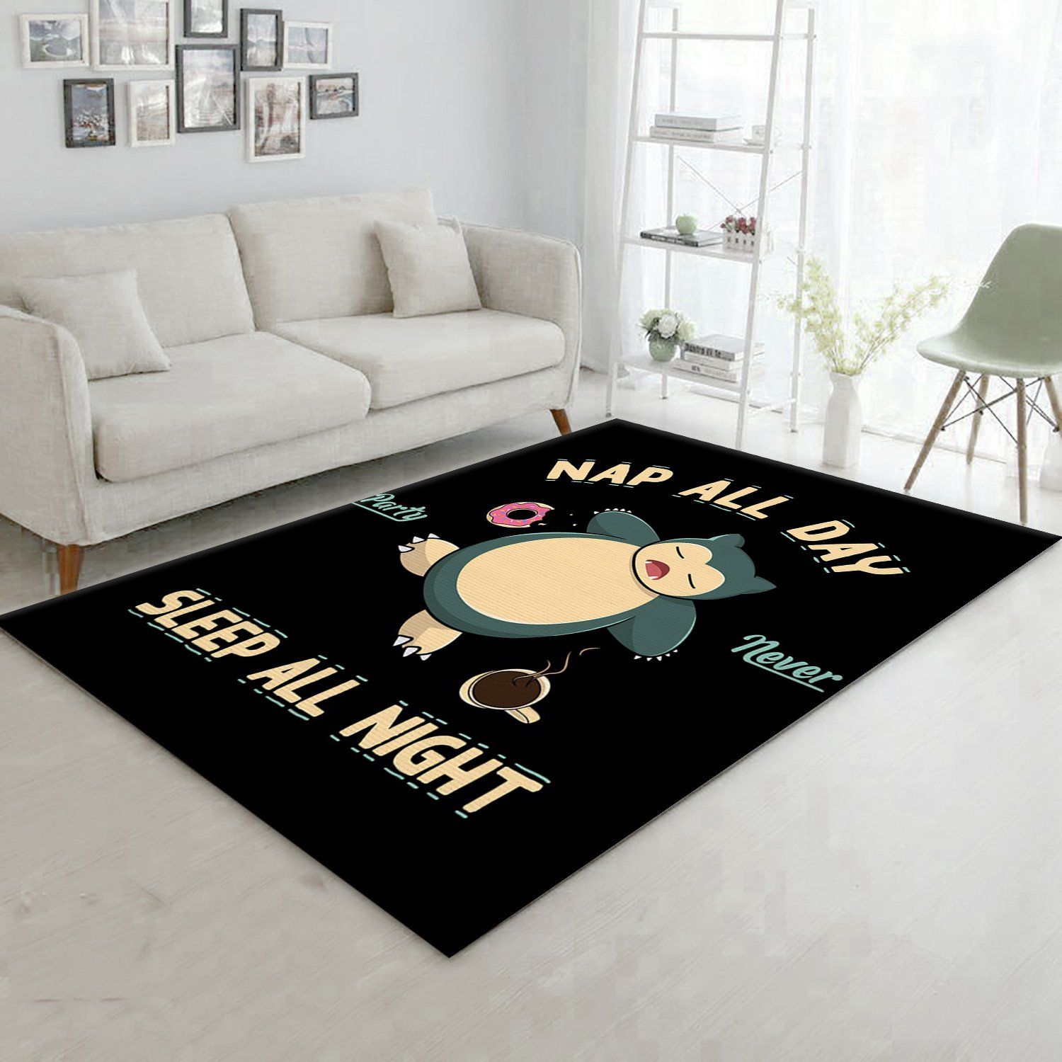 Nap All Day Sleep All Night Party Never Area Rug, Living Room Rug