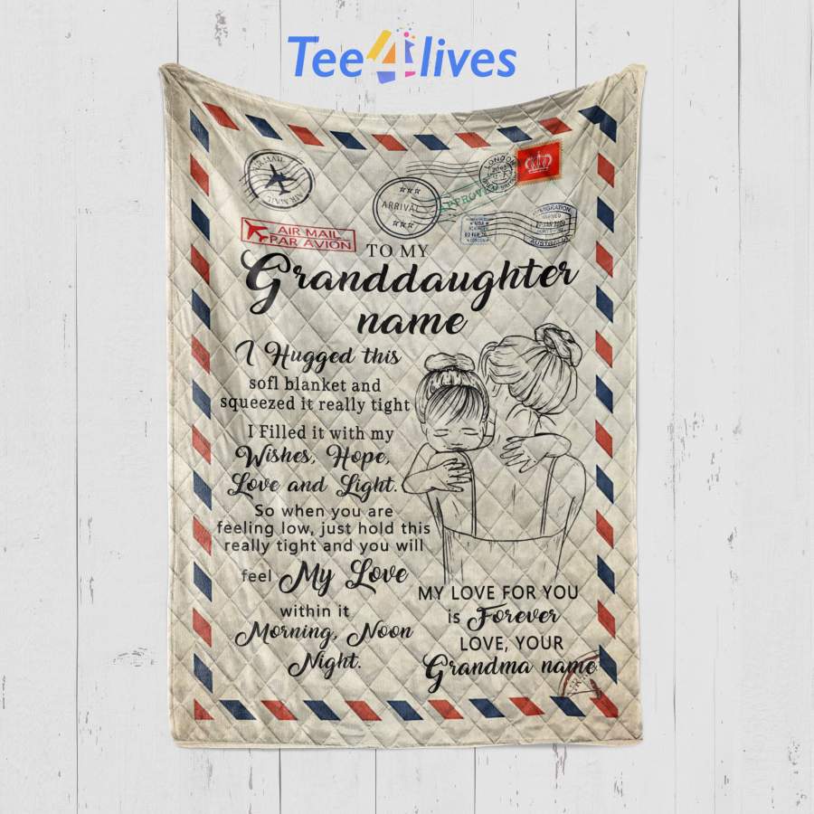 Custom Blankets Personalized Name To My Granddaughter From Grandma