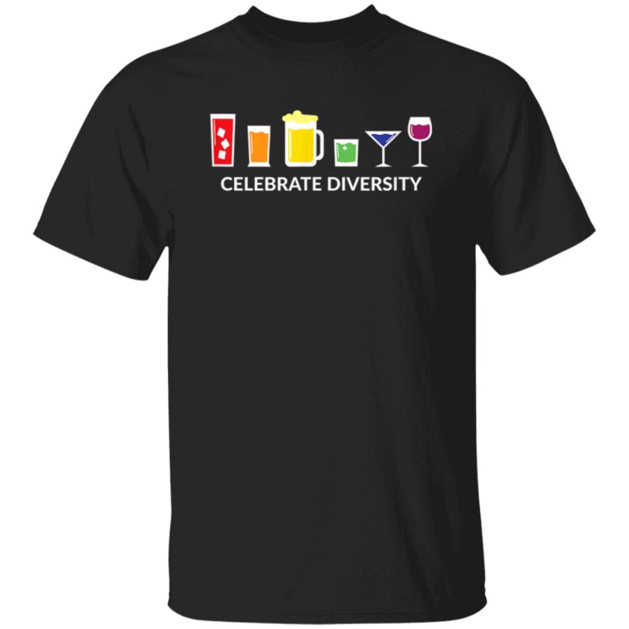 Rainbow LGBT drinking Celebrate diversity beer shirt Bestmreby Shop