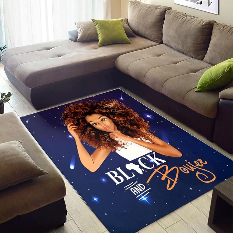 Beautiful African American Rug Cute African Style Melanin Woman Black