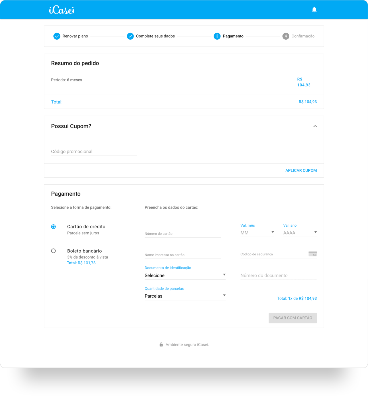 Como usar cupom de desconto iCasei Central de ajuda