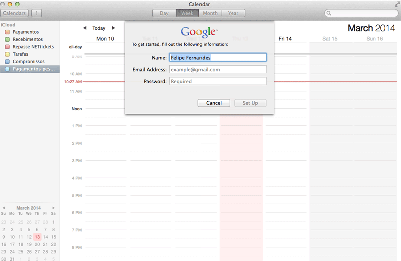 Como sincronizar a agenda com o Mac?
