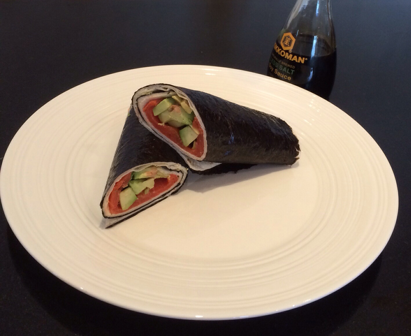 Salmon and seaweed sandwich wrap suppernut