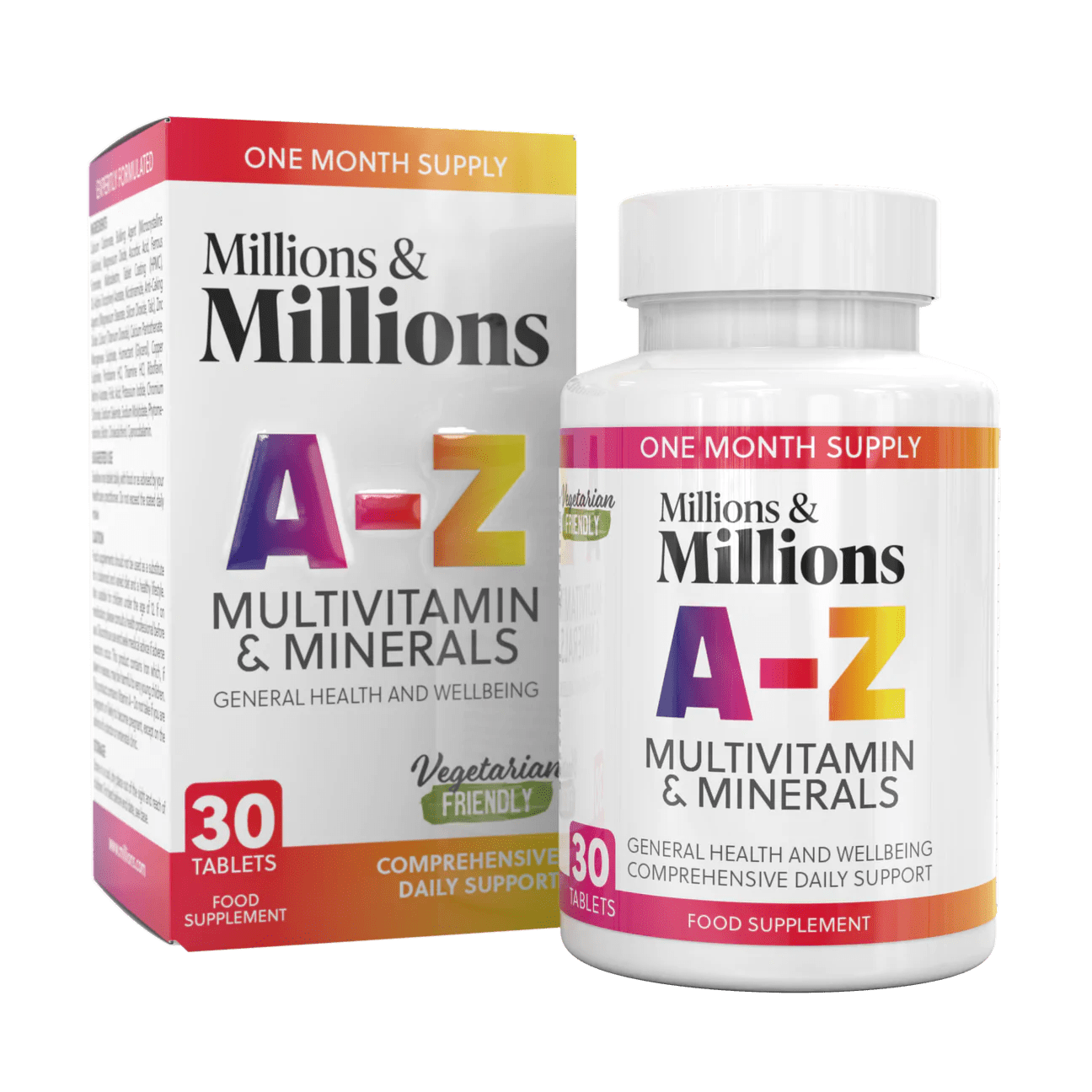 Million's & Million's AZ Multivitamin & Minerals 30 Tablets Supplement Junction