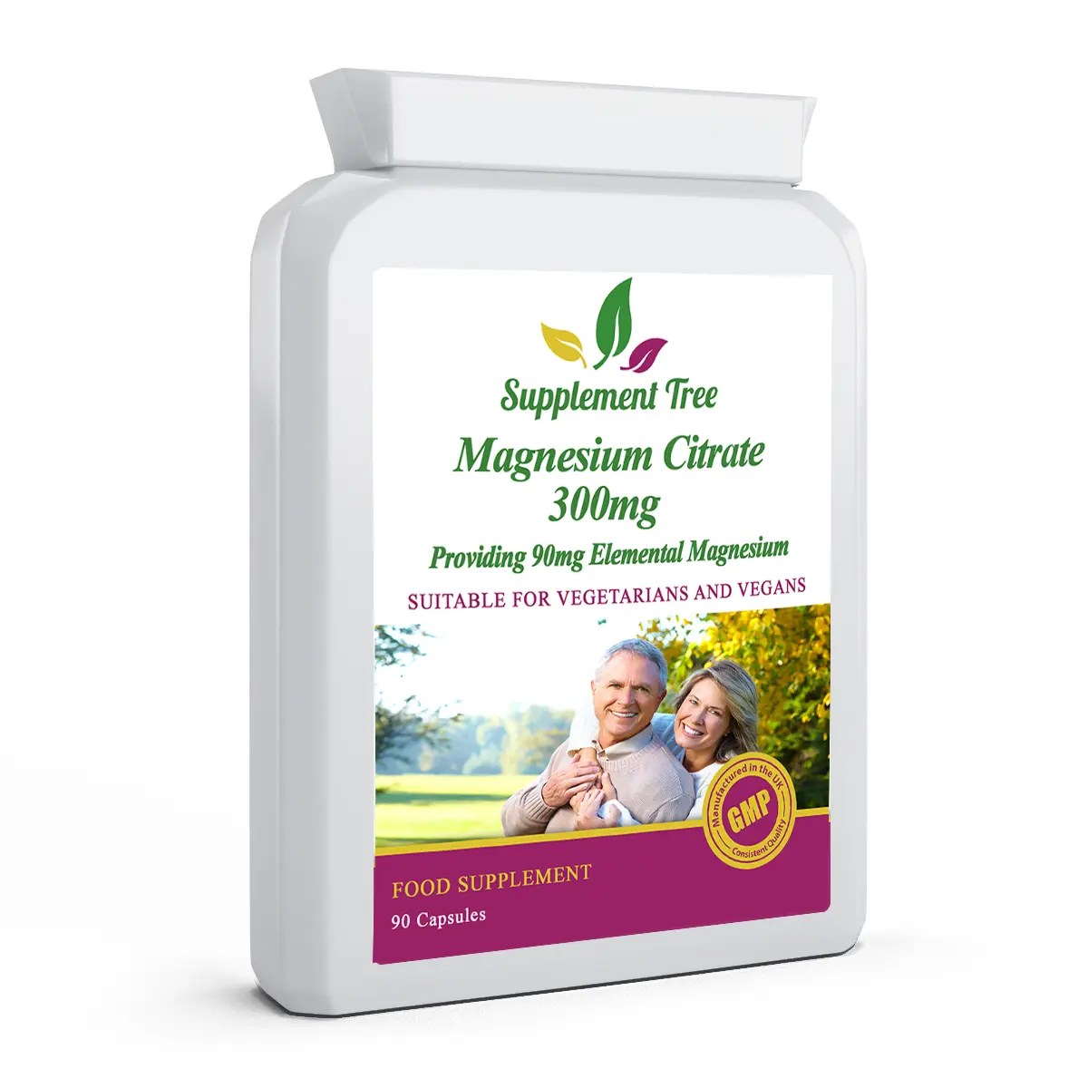Magnesium Citrate 300mg (90mg Elemental) 90 Capsules Supplement Tree