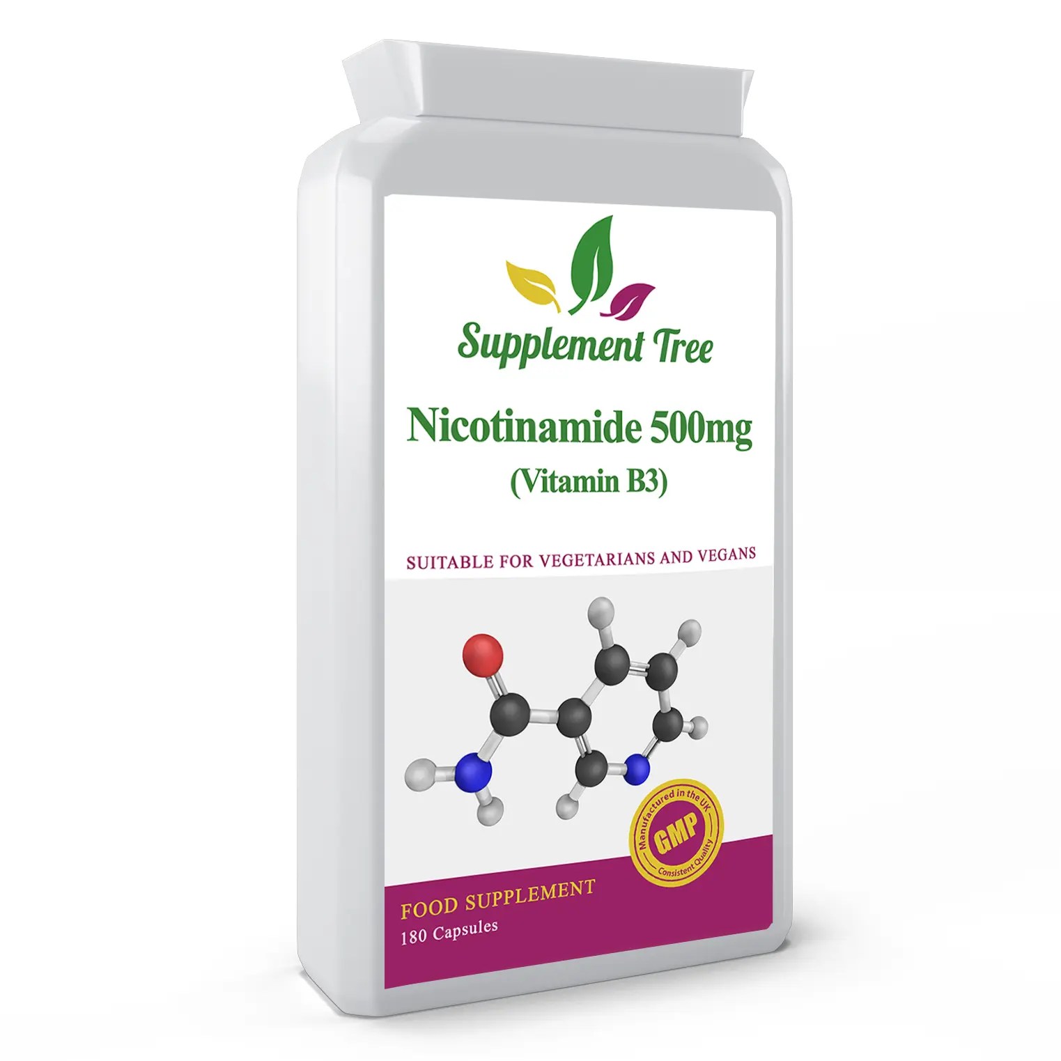 Vitamin B3 Nicotinamide 500mg 180 Capsules (Flush Free Niacin