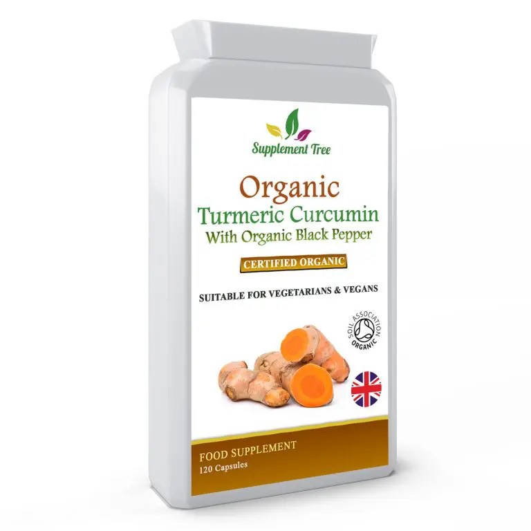 Organic Turmeric 600mg With Organic Black Pepper 5mg Soil Association