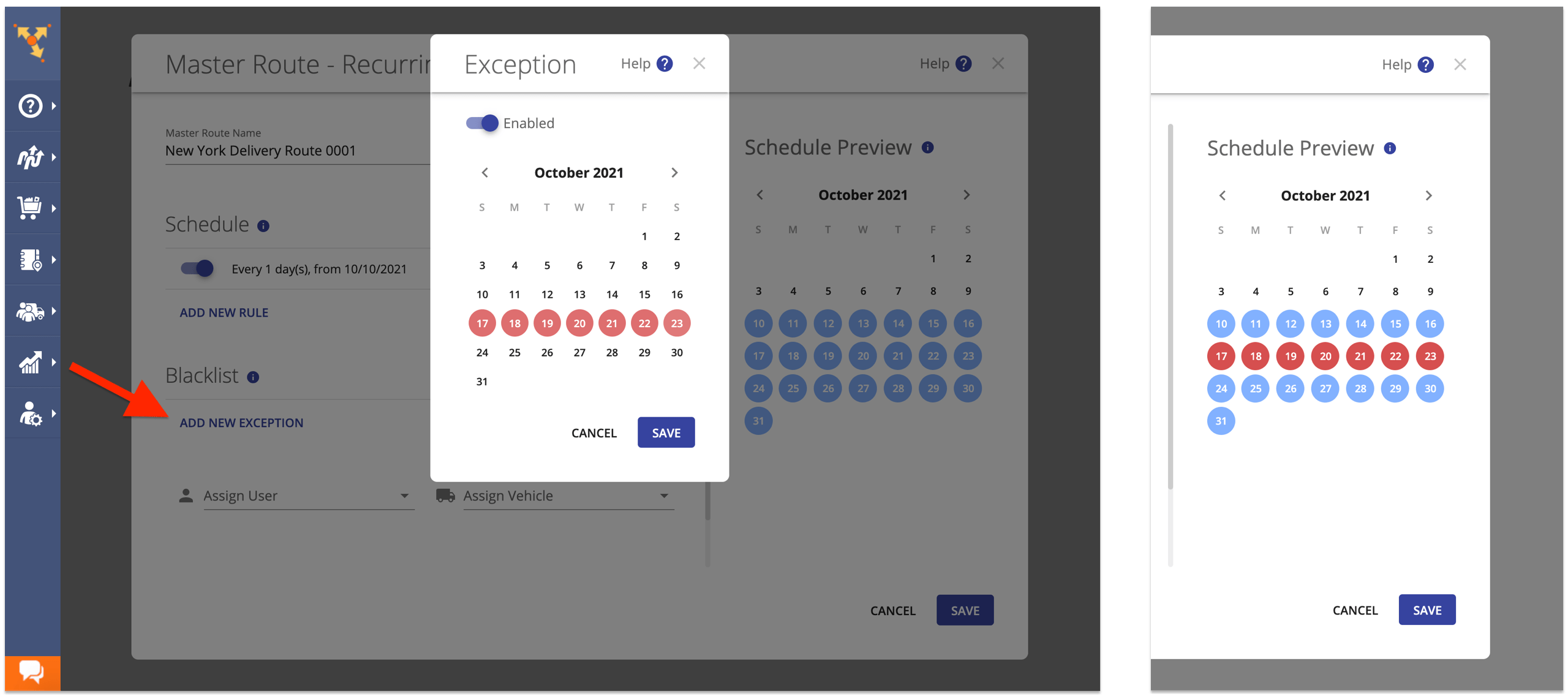 Blacklist Schedule 2024 Create Repetitive Route Schedule Scheduled & Recurring Routing