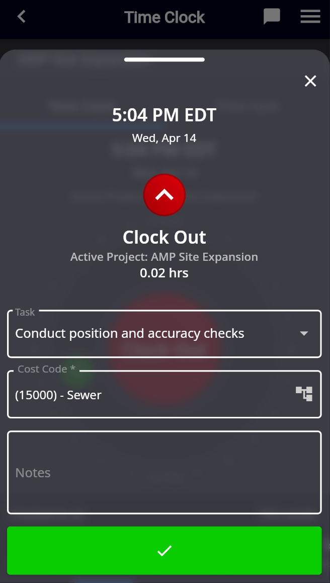 Clocking In and Clocking Out Smart Construction Field