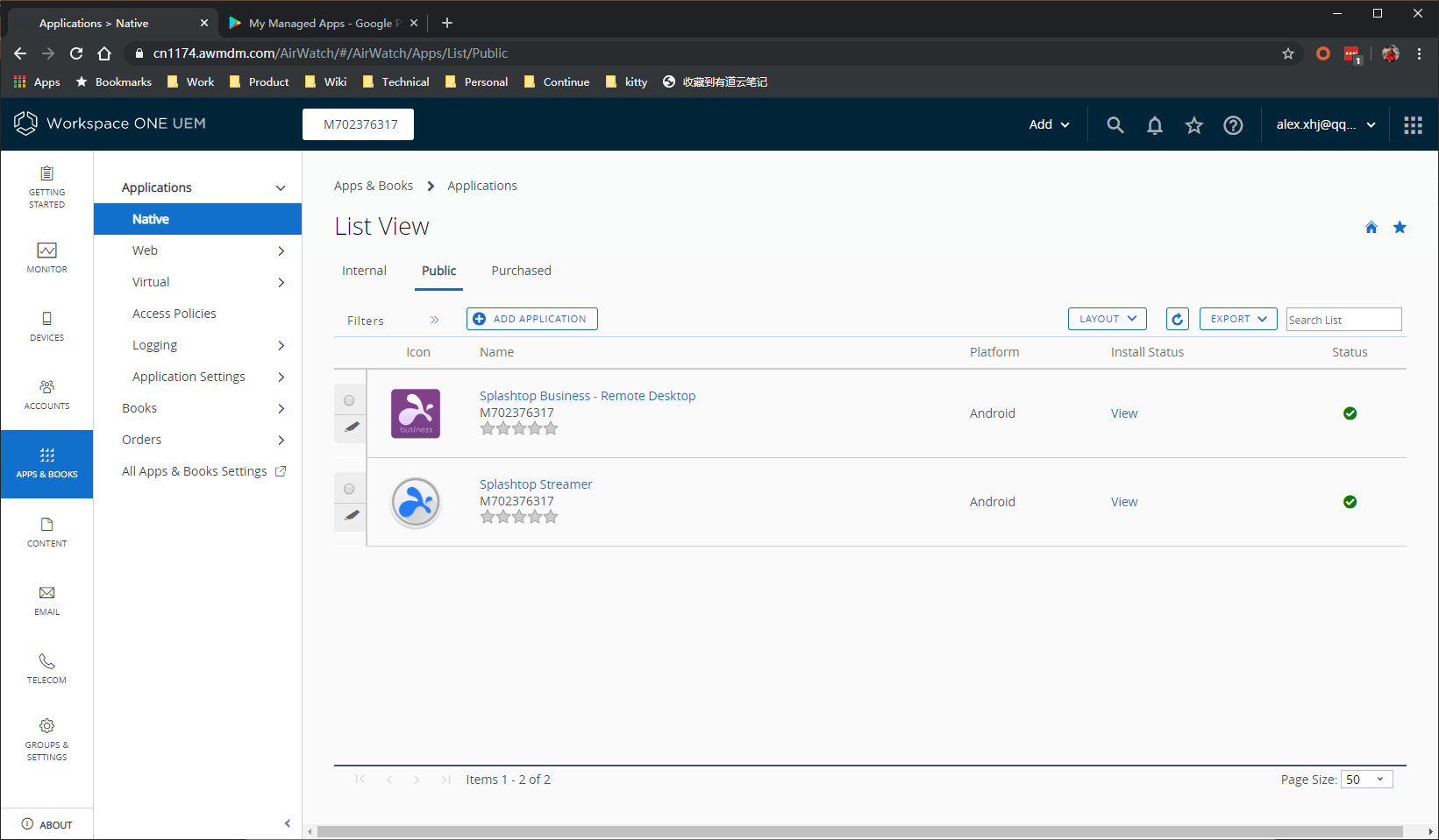 Push and configure Splashtop Streamer with AirWatch Workspace ONE UEM