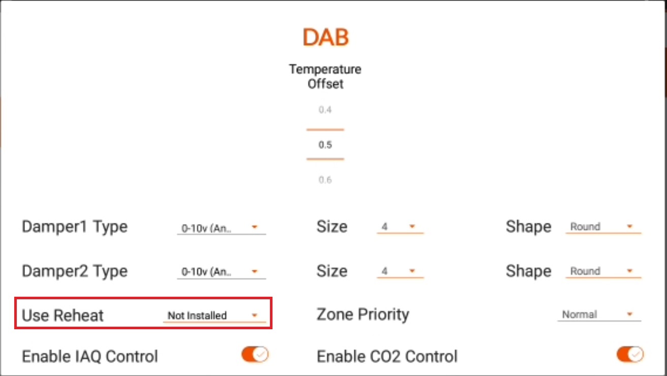 Reheat for DAB Terminal Profile 75F Renatus