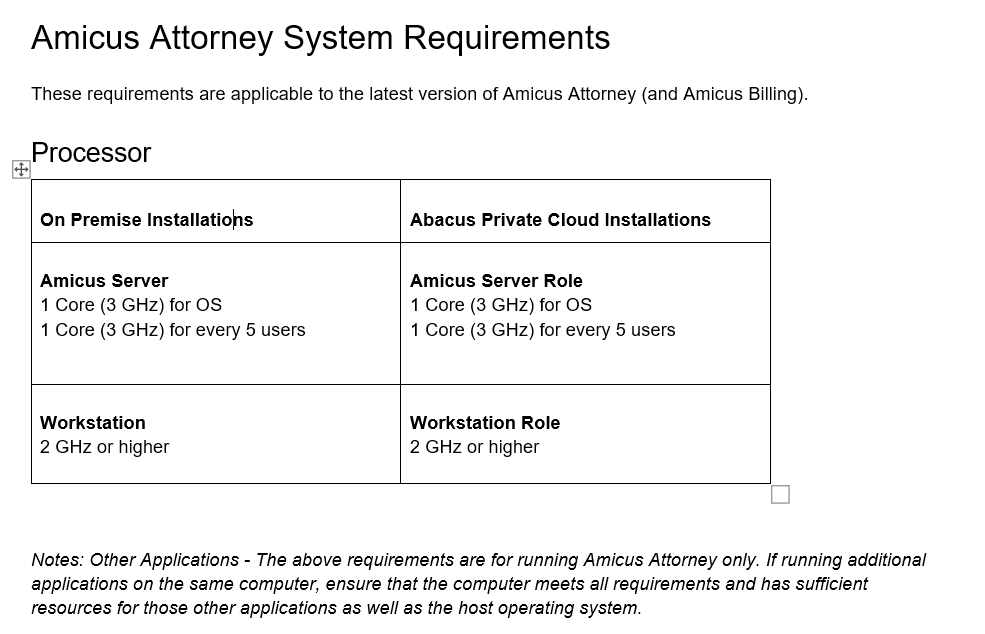 Amicus V20 Hardware and Software Guide AbacusNextClient Services