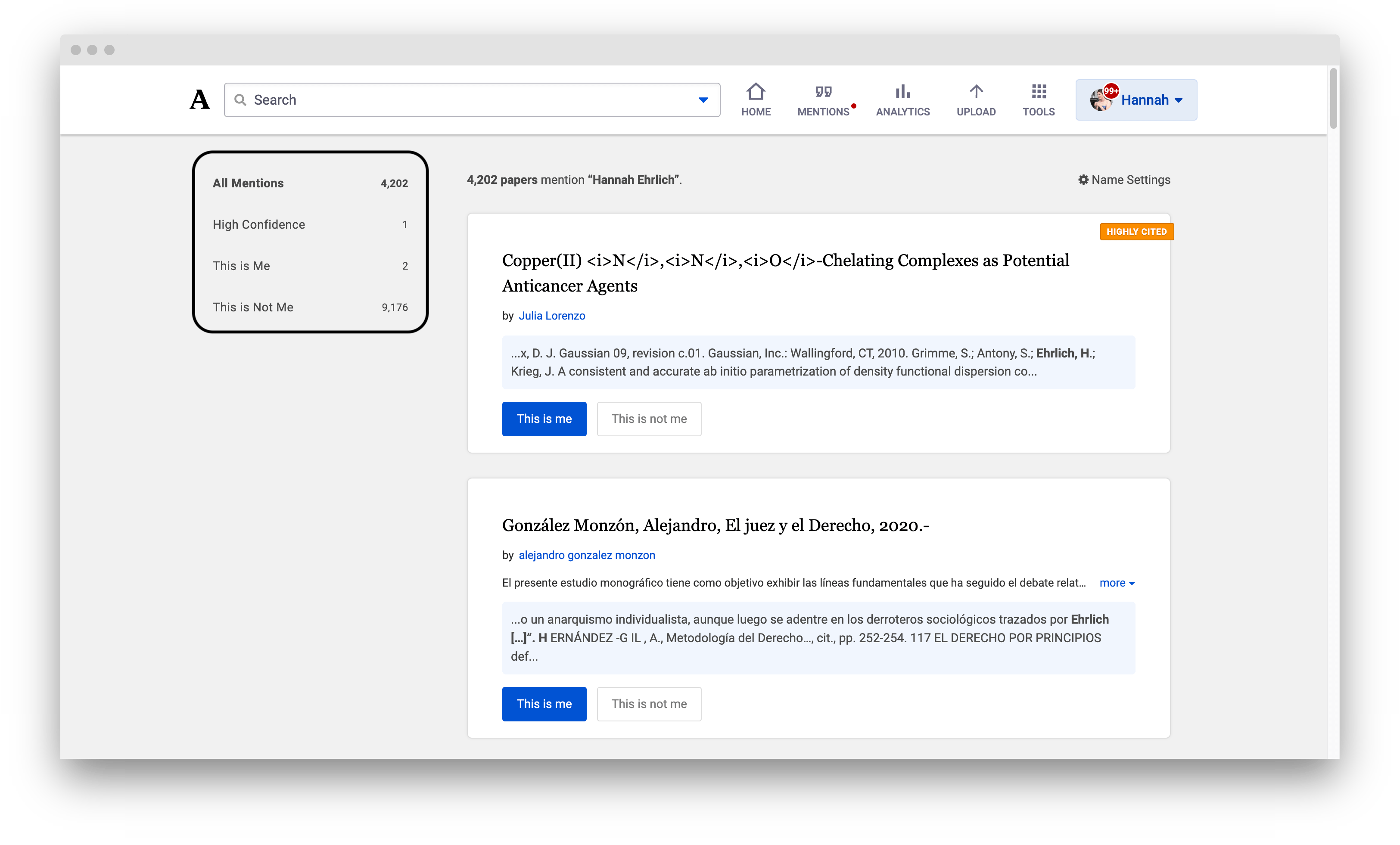 What are Mentions? Academia