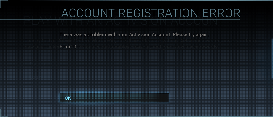 activision account registration error 0 The Millennial Mirror