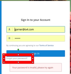 Login Error Message saying “Your password is invalid. Please try again.” –  Help Categories