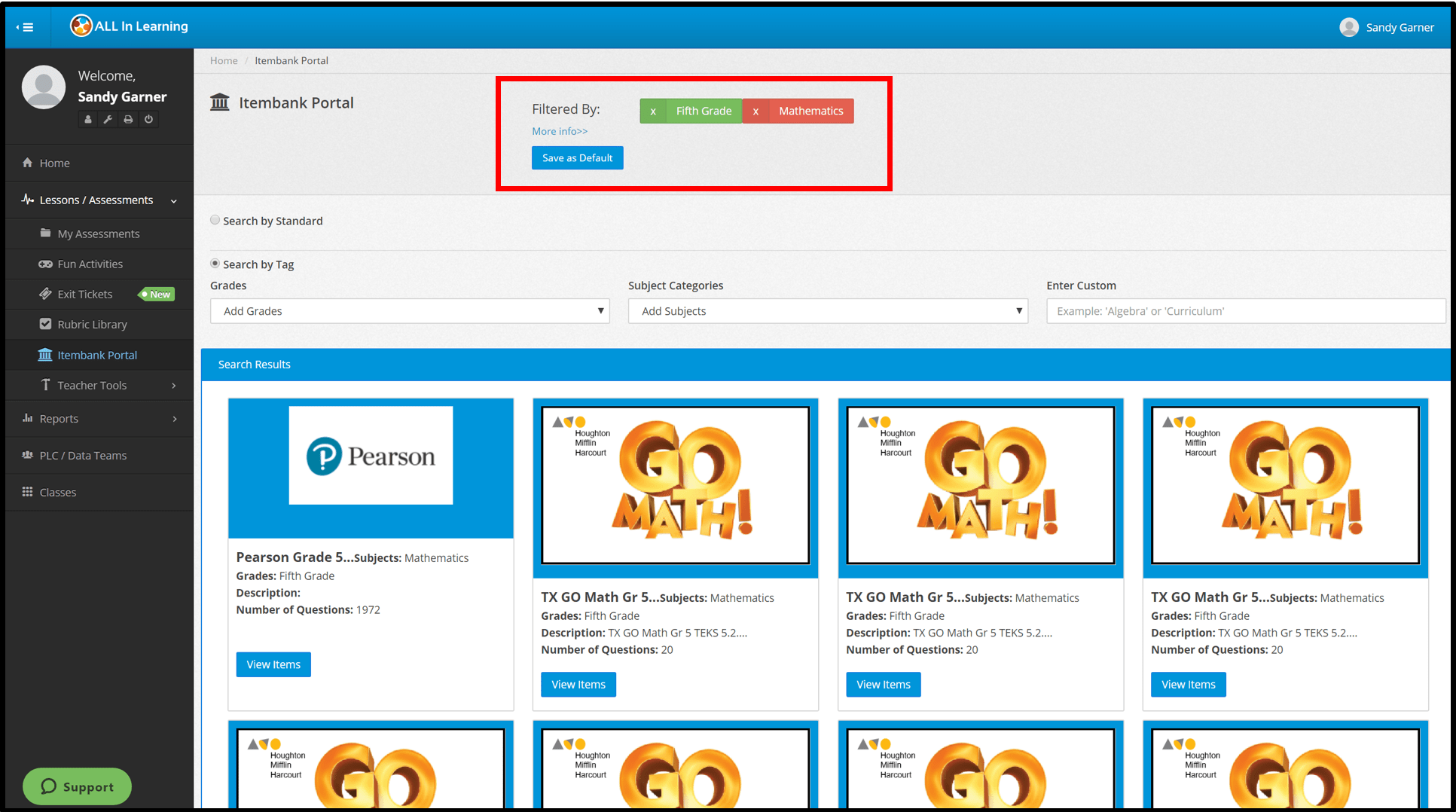 Create an Assessment from Item Bank Questions Help Categories