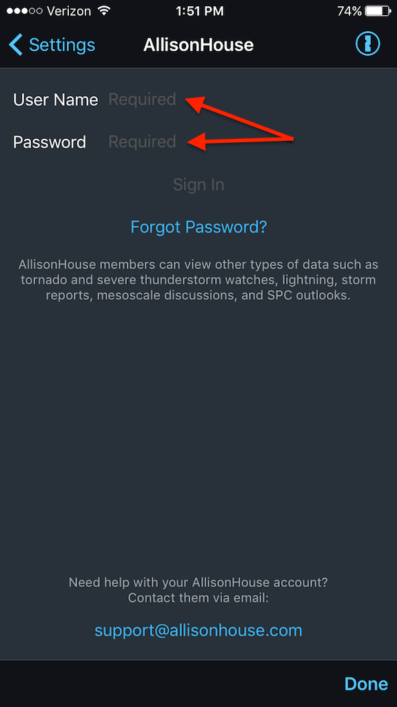 (RS) Integrate with RadarScope Mobile (iPhone/iPad) AllisonHouse Support