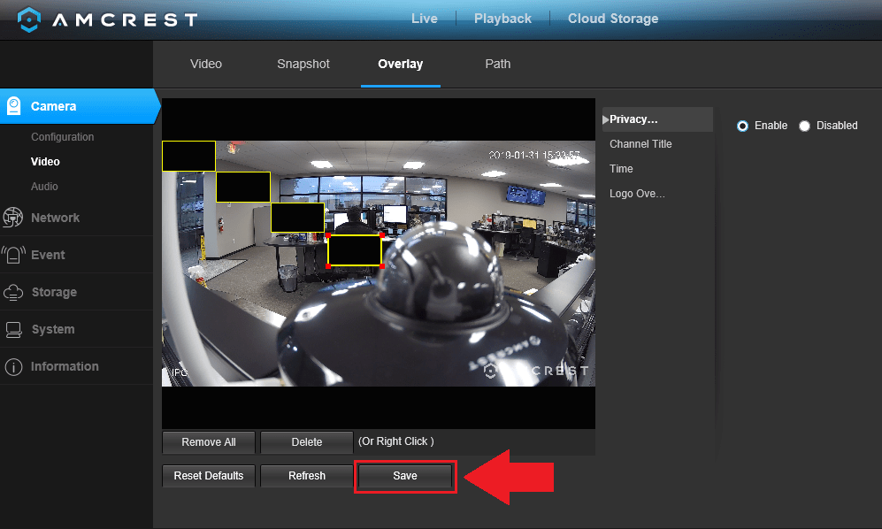 Amcrest Camera Reset Button