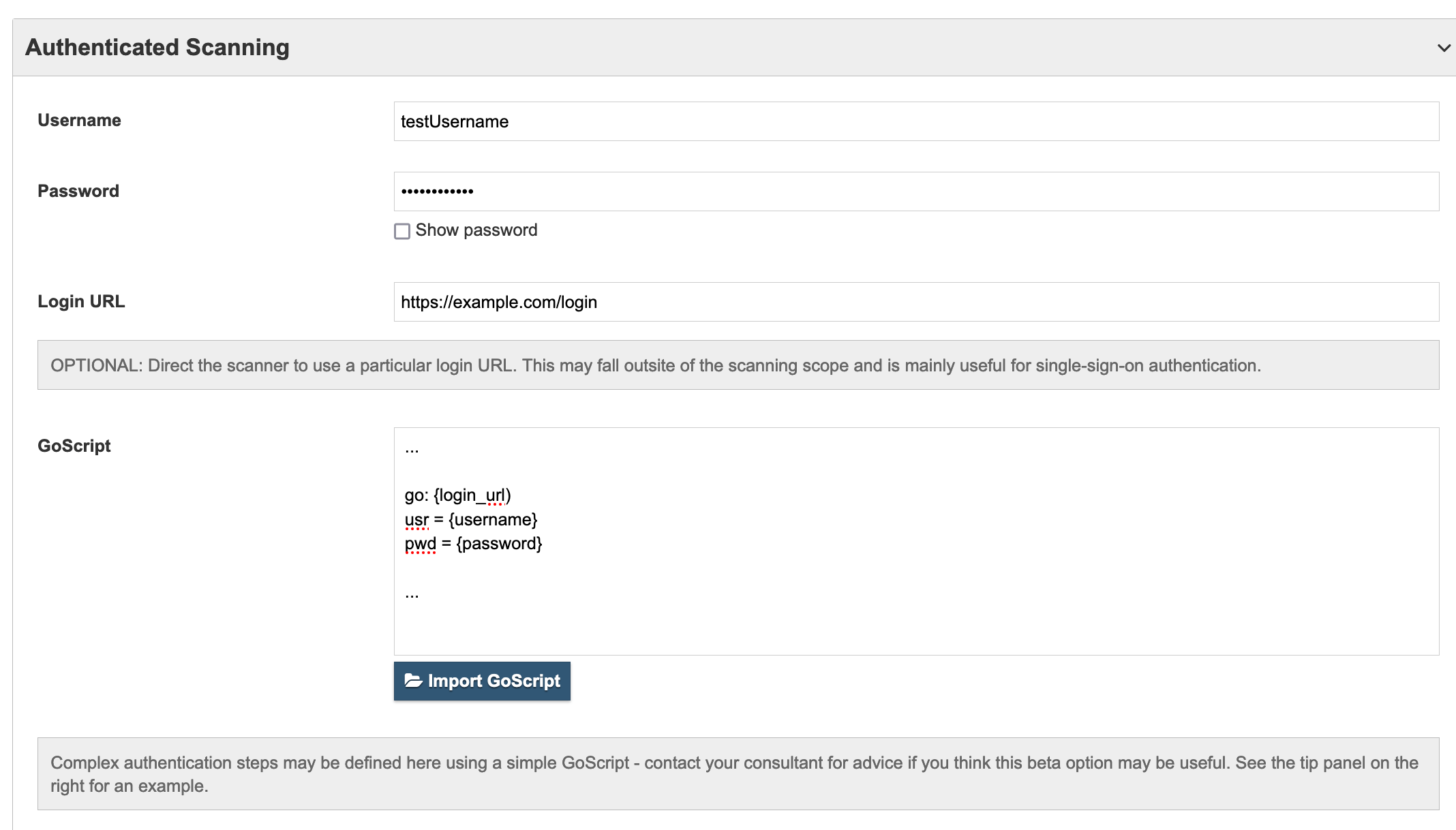 GoScript Variables AppCheckNG