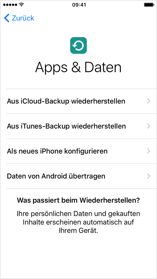 Neuere iOSVersion für die Wiederherstellung aus einem iTunes oder