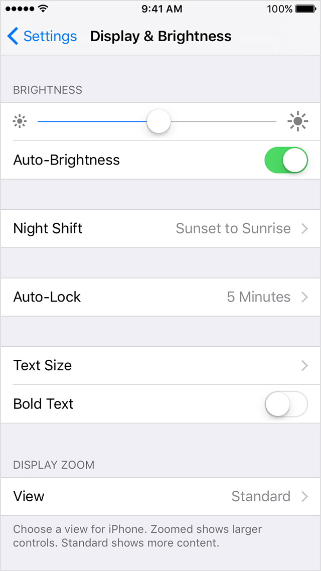Adjust the display settings on your iPhone, iPad, or iPod touch Apple