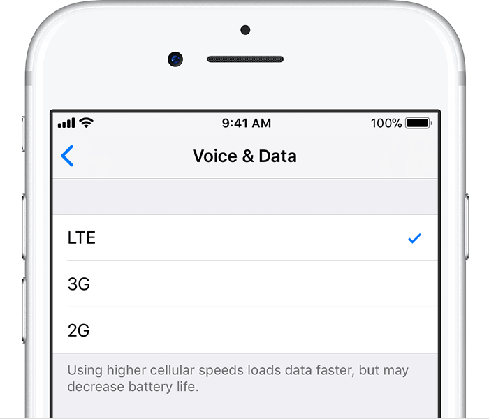 About the LTE options on your iPhone Apple Support