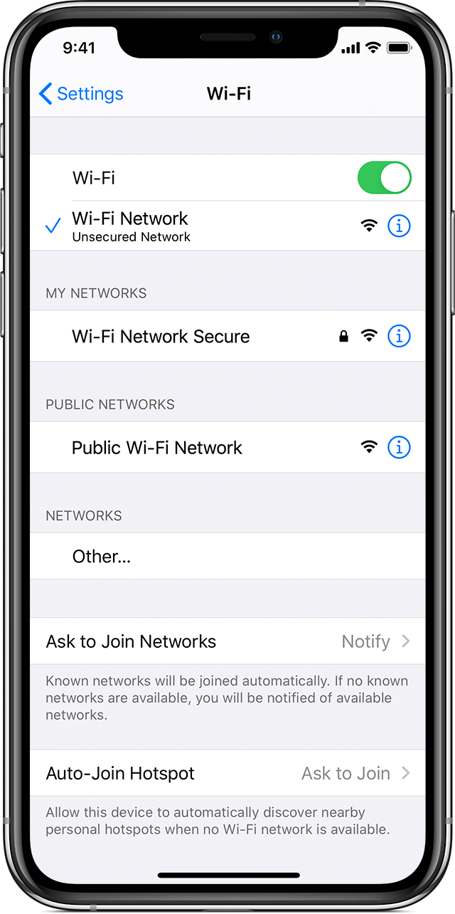 Connect to WiFi on your iPhone, iPad, or iPod touch Apple Support