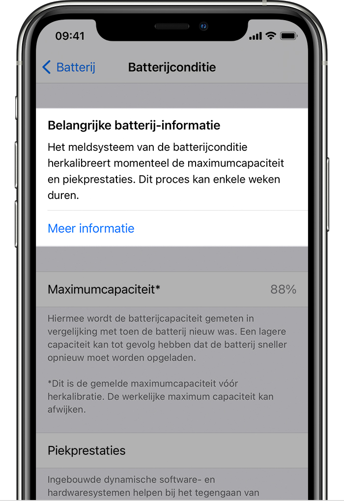 Over Herkalibratie Van De Meldingen Over De Batterijconditie In Ios 14.5 - Apple Support (Nl)