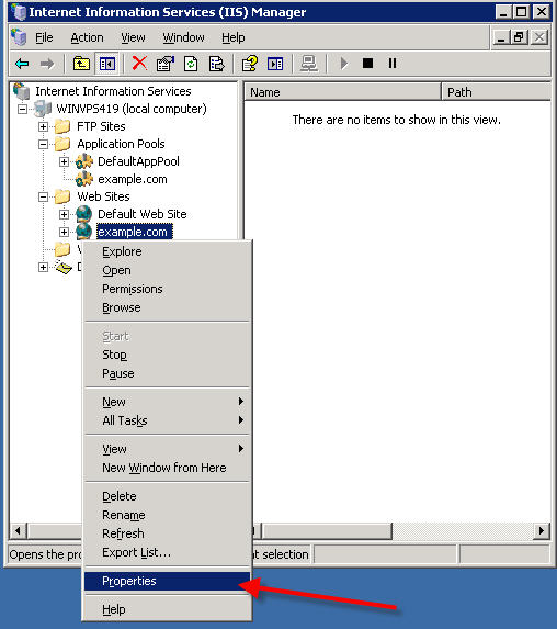How to manually create a web site in Windows 2003 (Dedicated & VPS