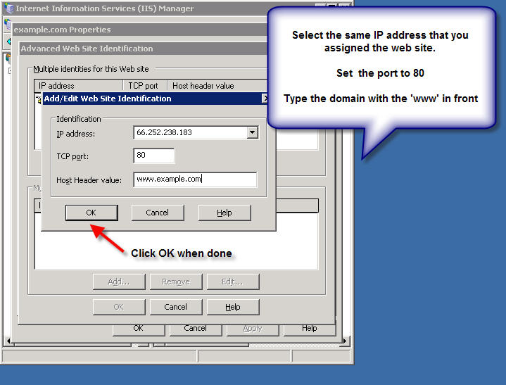 How to manually create a web site in Windows 2003 (Dedicated & VPS