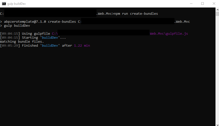 ? npm run createbundles 7427 Zero Support