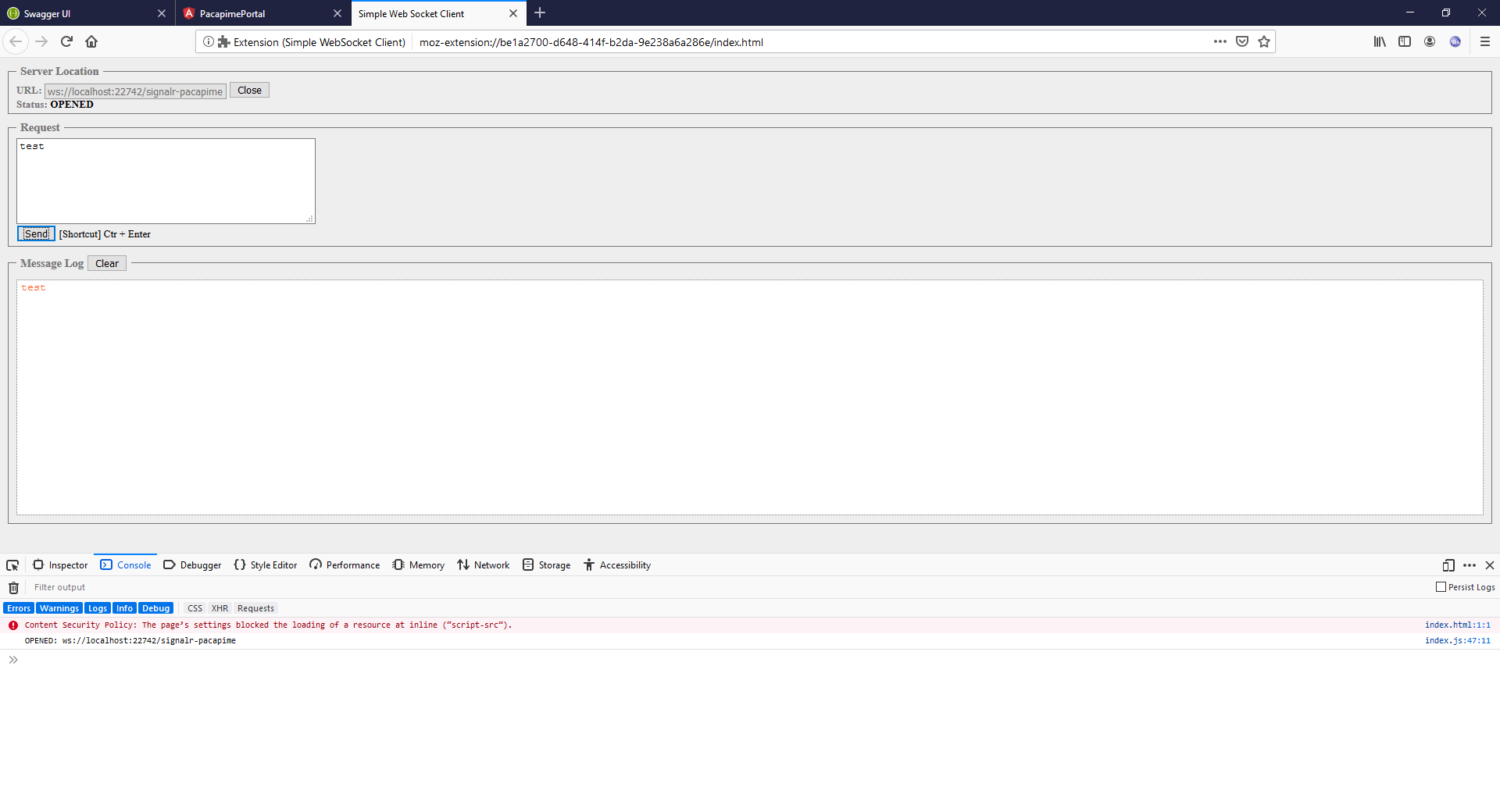 SignalR receive message through Websocket from outside software (not