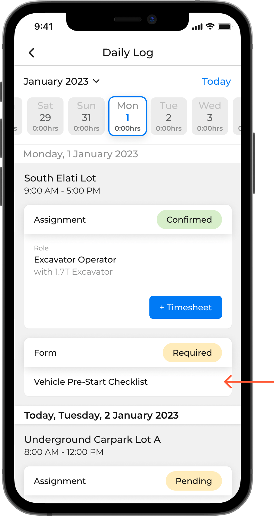 Submit a Post Shift Timesheet Assignar Support