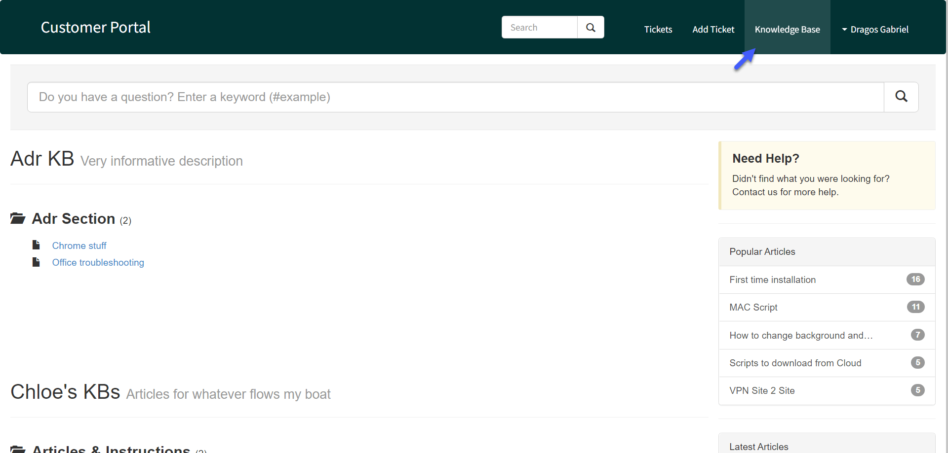 Customer portal overview Atera Support