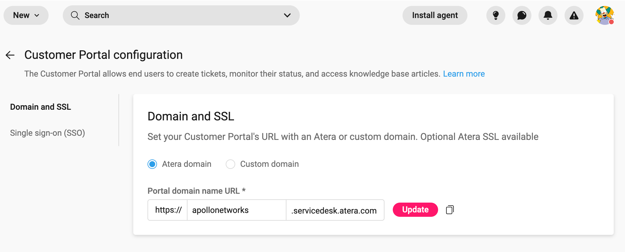 Set up SSL for your Customer Portal Atera Support