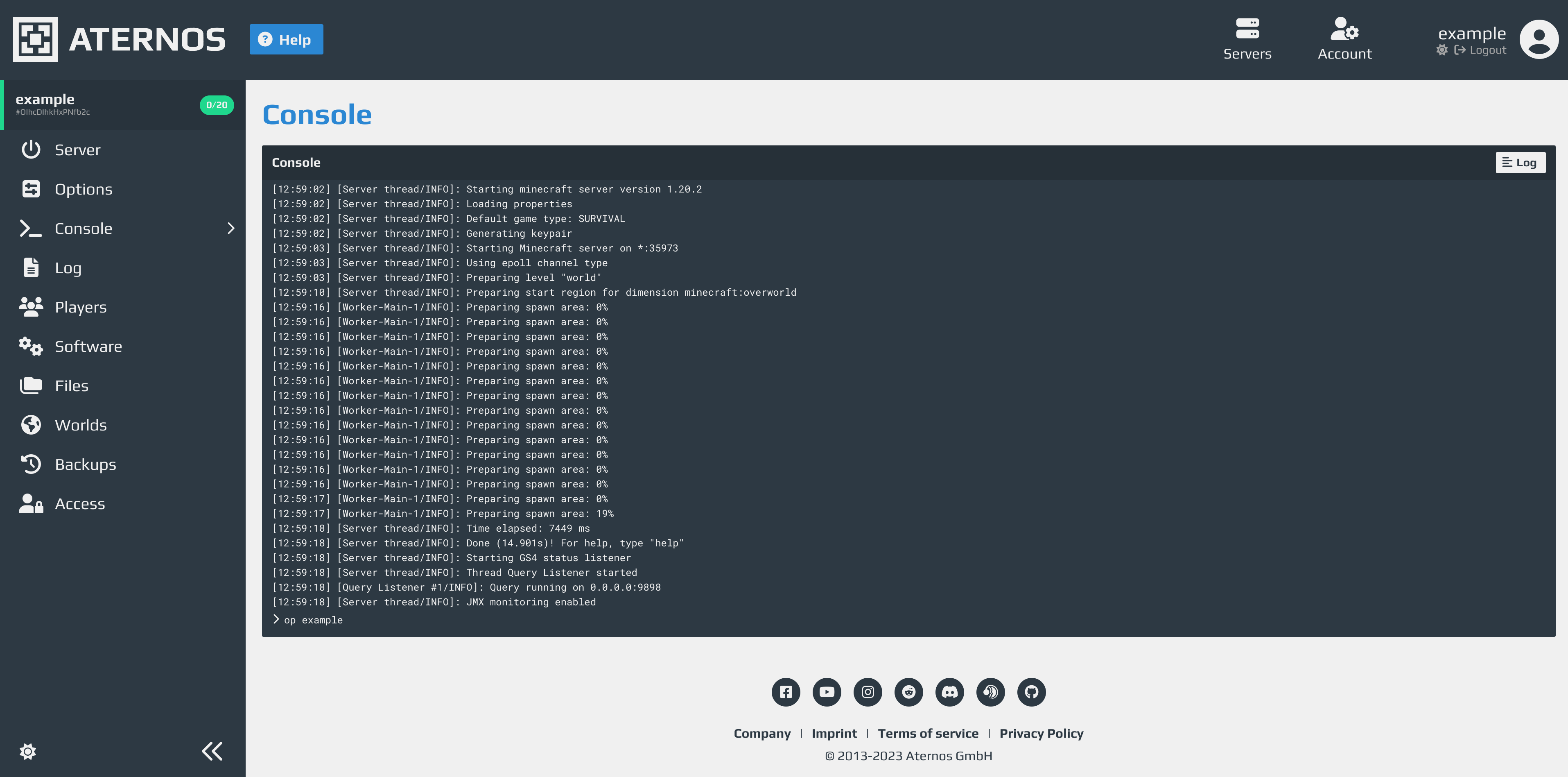 Enable cheats Aternos