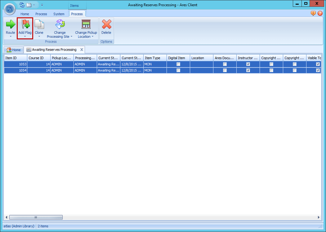 Batch Processing Flags Atlas Systems