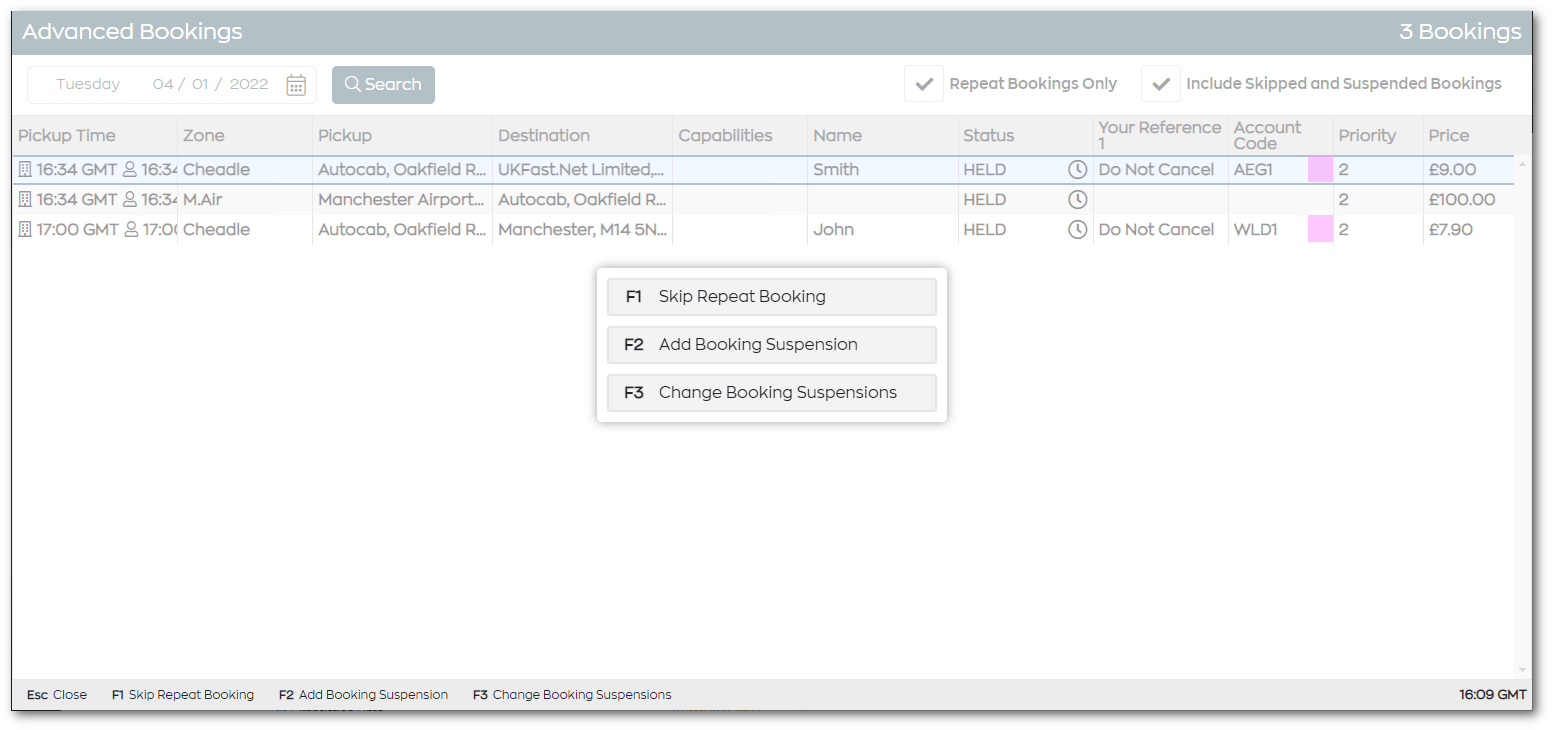 Configuring Suspensions in 365 Booking & Dispatch Autocab Help