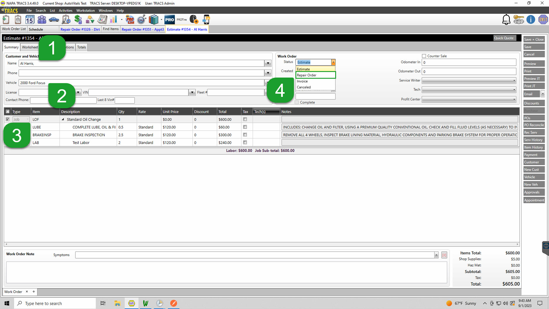 NAPA TRACS Enterprise 2Way Integration AutoVitals