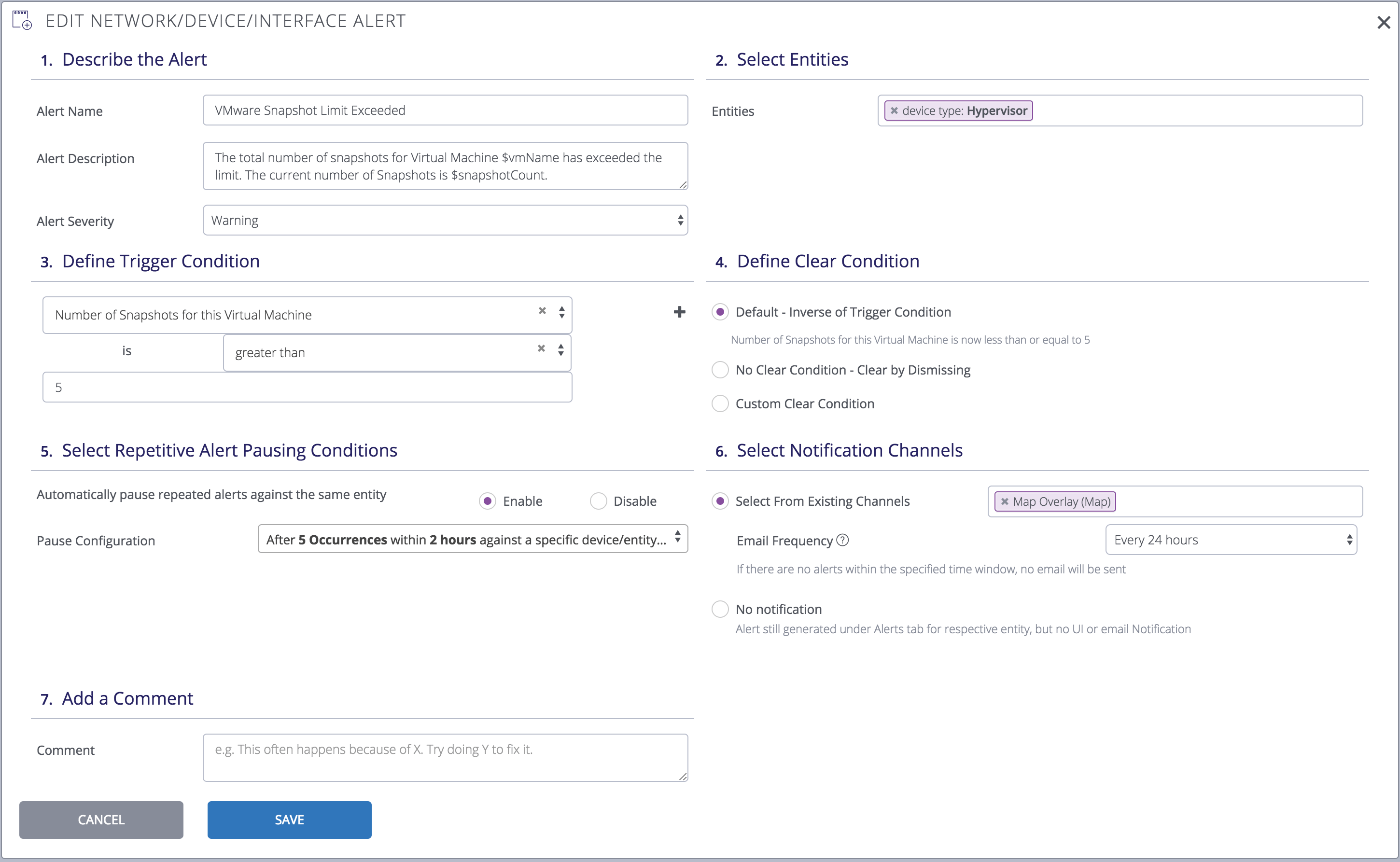 VMware snapshot limit exceeded alert Auvik Support