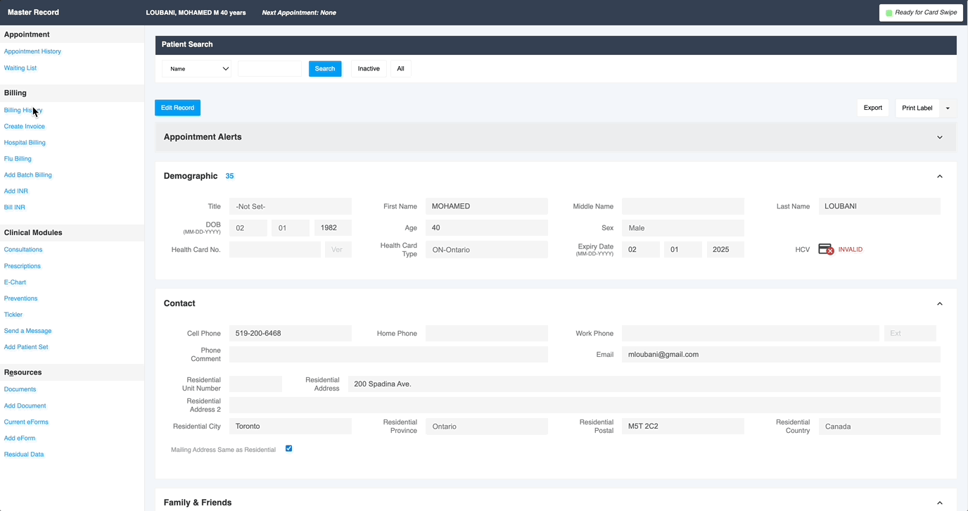 Creating OHIP and 3rd Party Billing Invoices Avaros