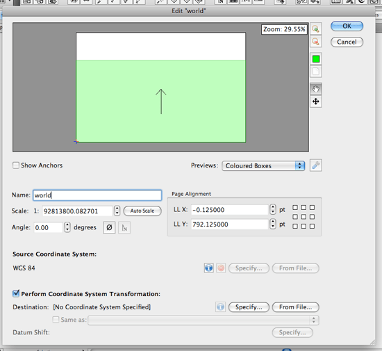 How do I create a custom coordinate system Avenza Systems