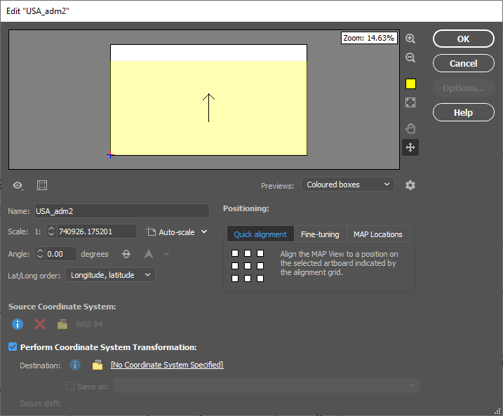 Assigning and Transforming Coordinate Systems and Projections in
