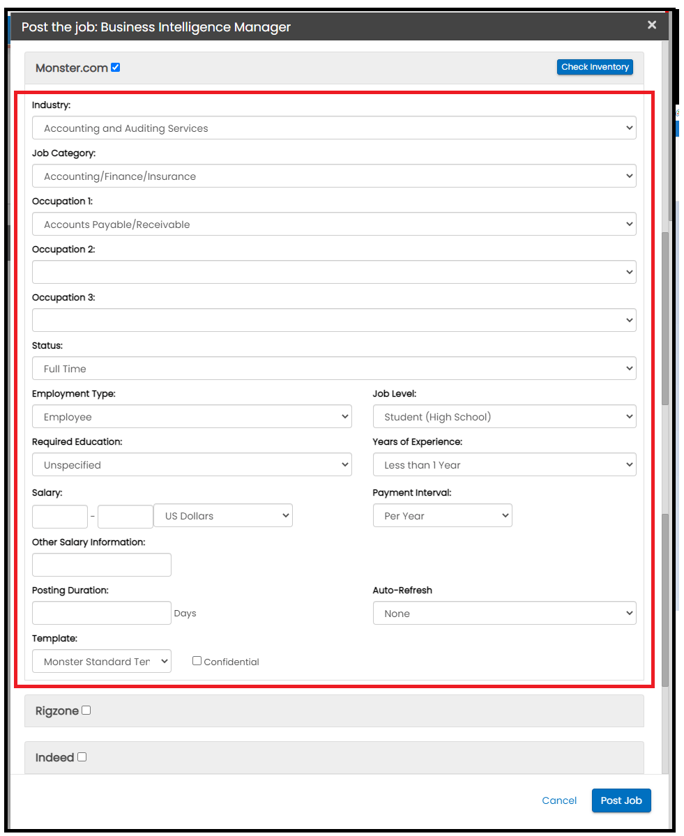 Monster Job Posting Support Center