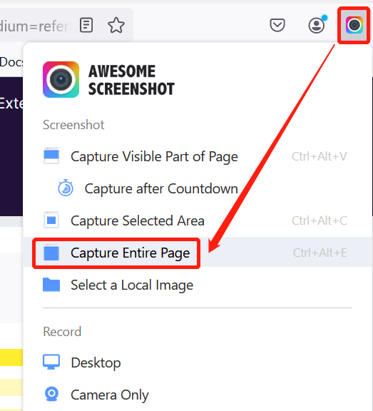 How to take/capture a full page screenshot using AwesomeScreenshot