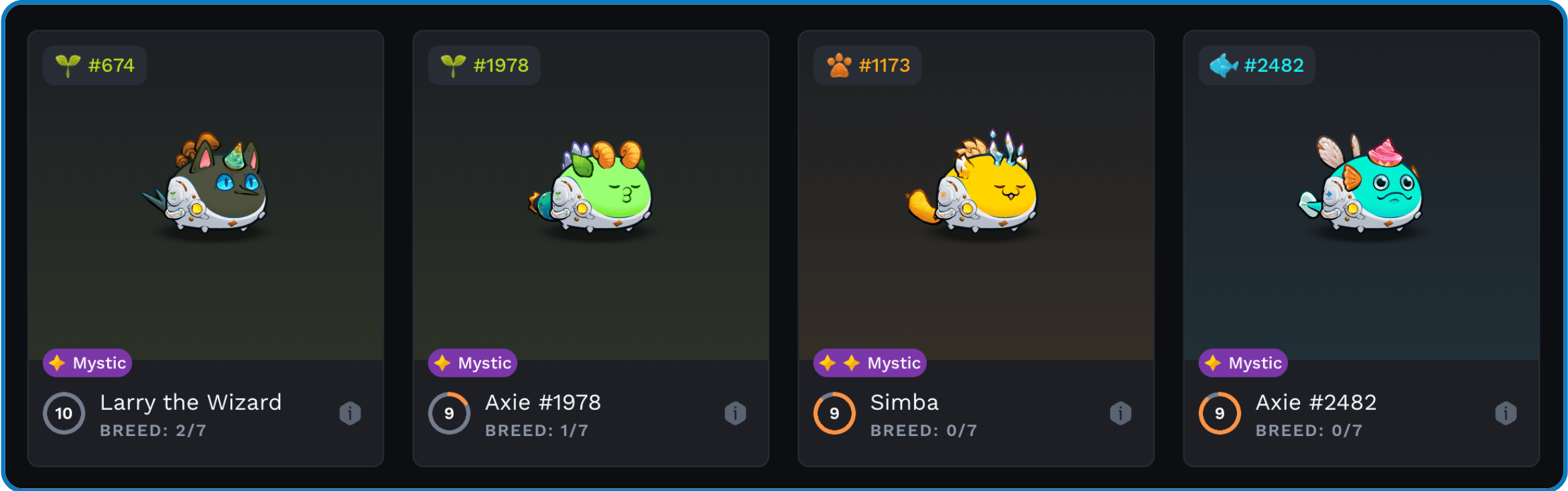 Collectible Axies Overview Sky Mavis