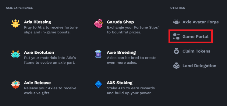 App.Axie Game Portal – Sky Mavis