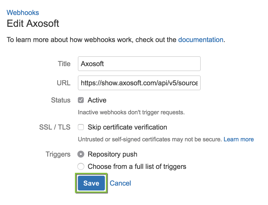 Bitbucket Axosoft Documentation