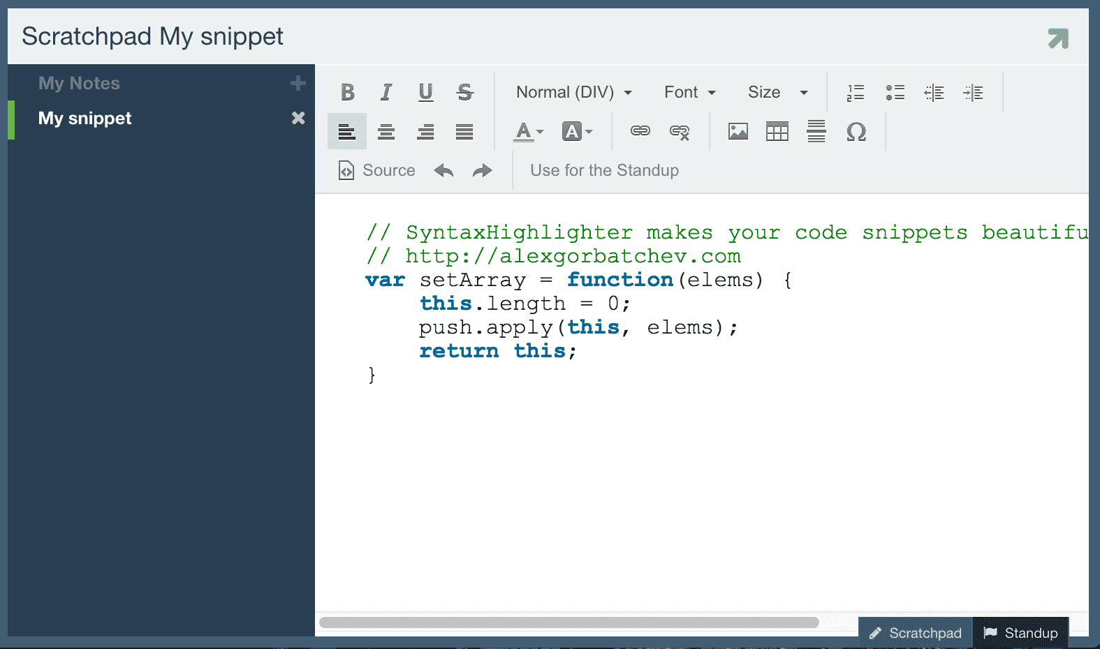 Scratchpad Axosoft Documentation