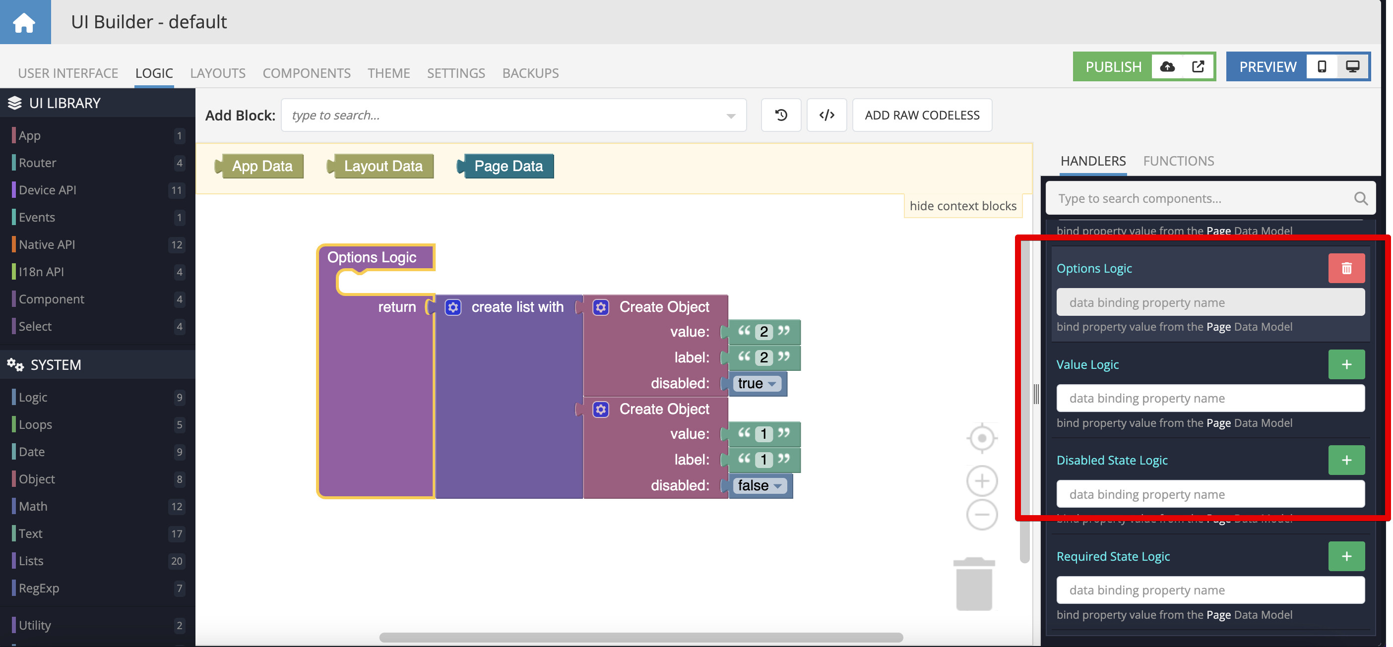 Possible to disable some options in selector component but still